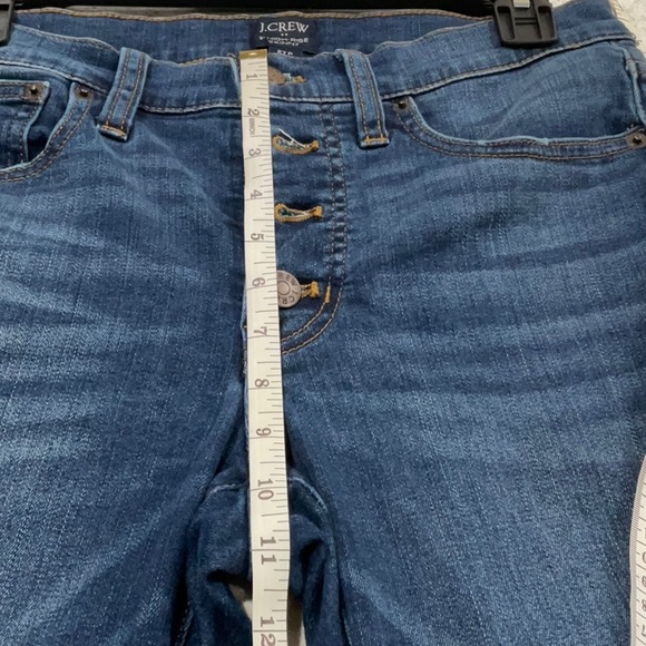 J.CREW skinny high-waisted jeans with dark washed blue push up buttons - Picture 8 of 10